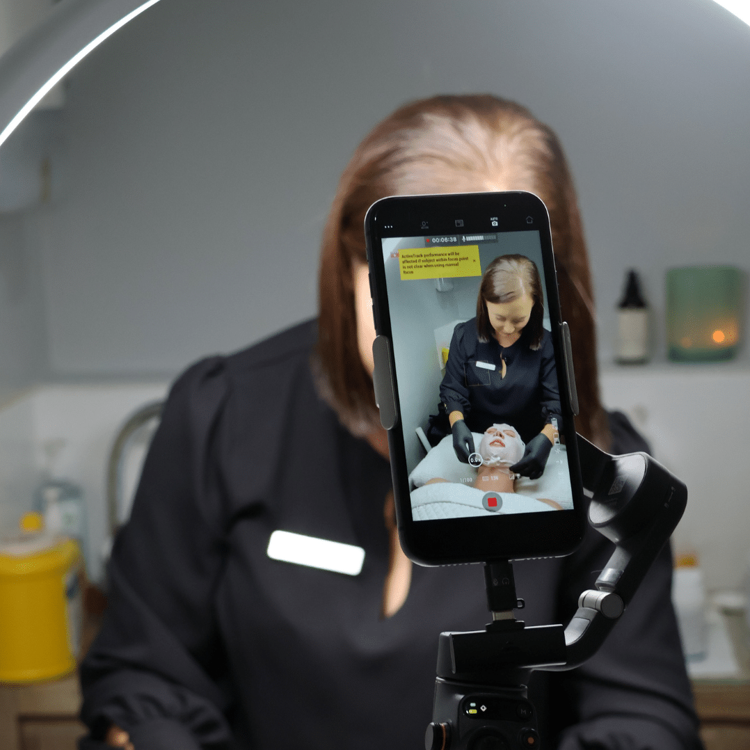 Virtual Beauty Expert filming skin therapis