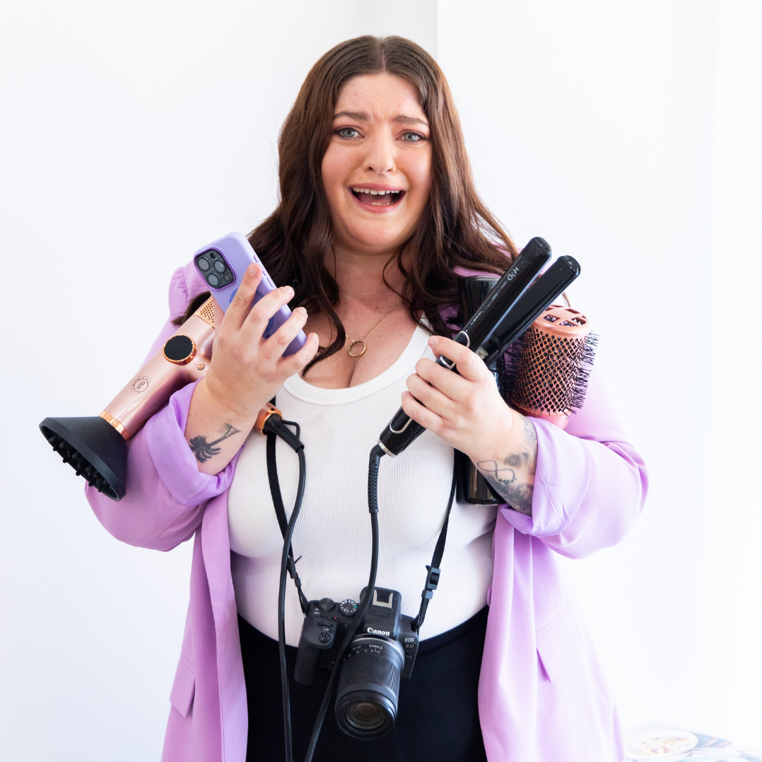 Virtual Beauty Expert posing as overwhelmed hairdresser